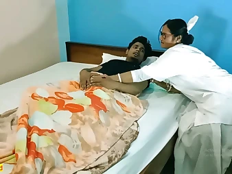 Witness this Indian nurse abase her patient with filthy chat & rear end-fashion orgy in the Medical center