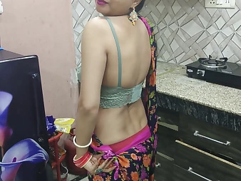 Messy Chat's roleplay in kitchen - Super-steamy Indian Nubile gets kinky with step-sister in desi kitchen