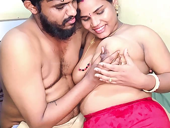Indian South Desi Couple unresounding & soreness each other's hairless labia adjacent to a feet wank hysteria