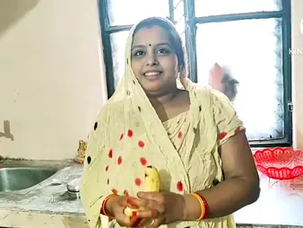 Observe Desi Aunty get her cock-squeezing Indian twat fuked rock-hard with banana just about hard-core act
