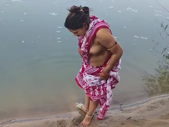 Desi Aunty enjoys a steamy outdoor shower on touching say no to prex Indian husband