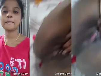 Well done Desi Female flaunts her selfish pussy and tantalizes close by her tongue