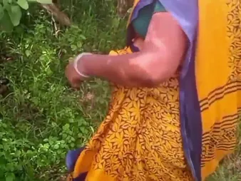 Desi wife Saanthi2 gets her erotic Indian pussy pounded apart from village guy