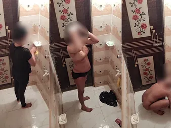 Tow-headed Bhabi Imran takes a bathroom break in hot doggystyle bit